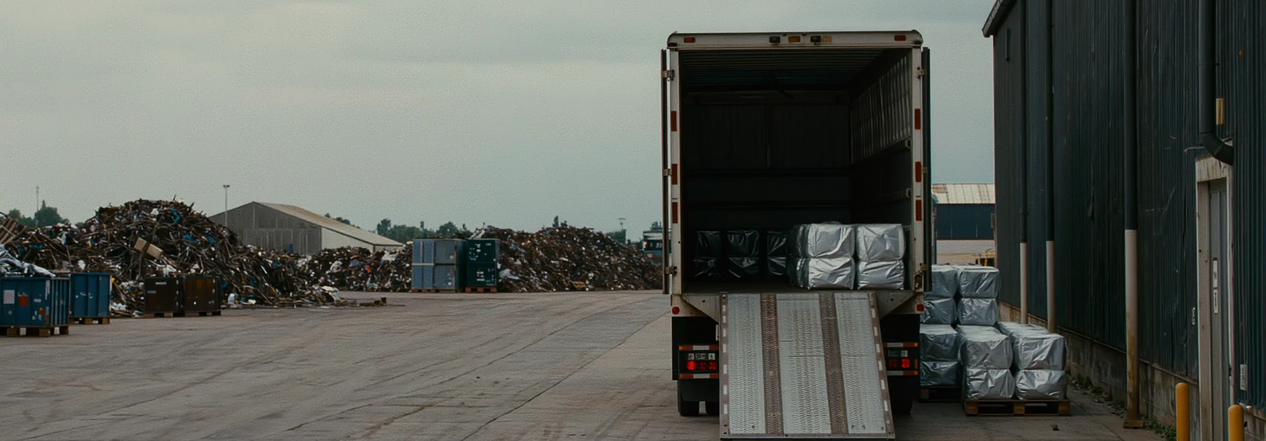 An ADR vehicle being loaded with waste